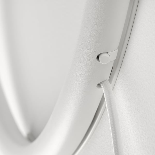 VARMBLIXT LED wall lamp, white metal/circle, 50 cm