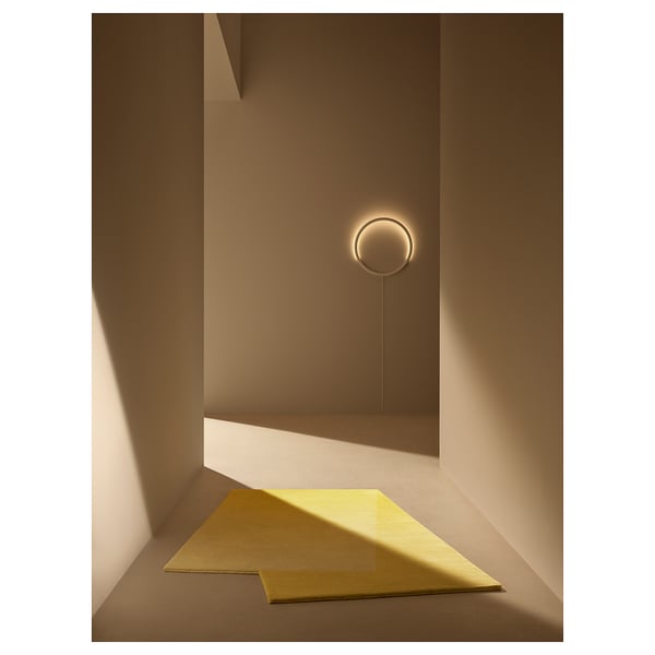 VARMBLIXT LED wall lamp, white metal/circle, 50 cm