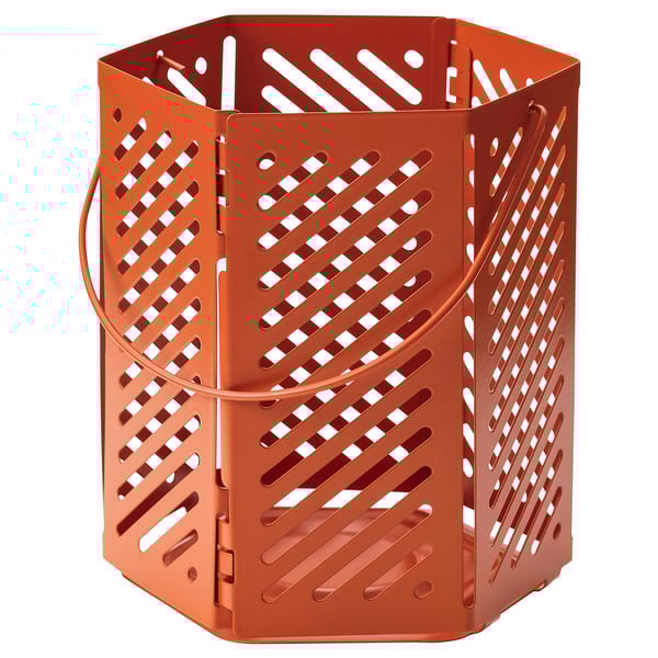 VÅRSYREN - VÅRSYREN Lantern for tealight, brown-orange, 12 cm