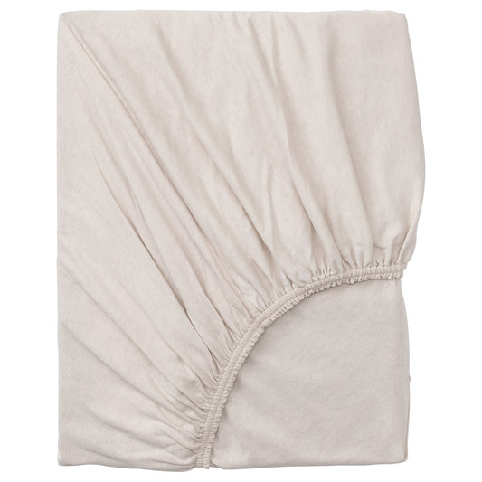 VÅRVIAL fitted sheet, beige, 80x200 cm