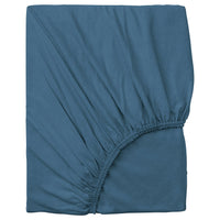 VÅRVIAL fitted sheet, blue, 160x200 cm