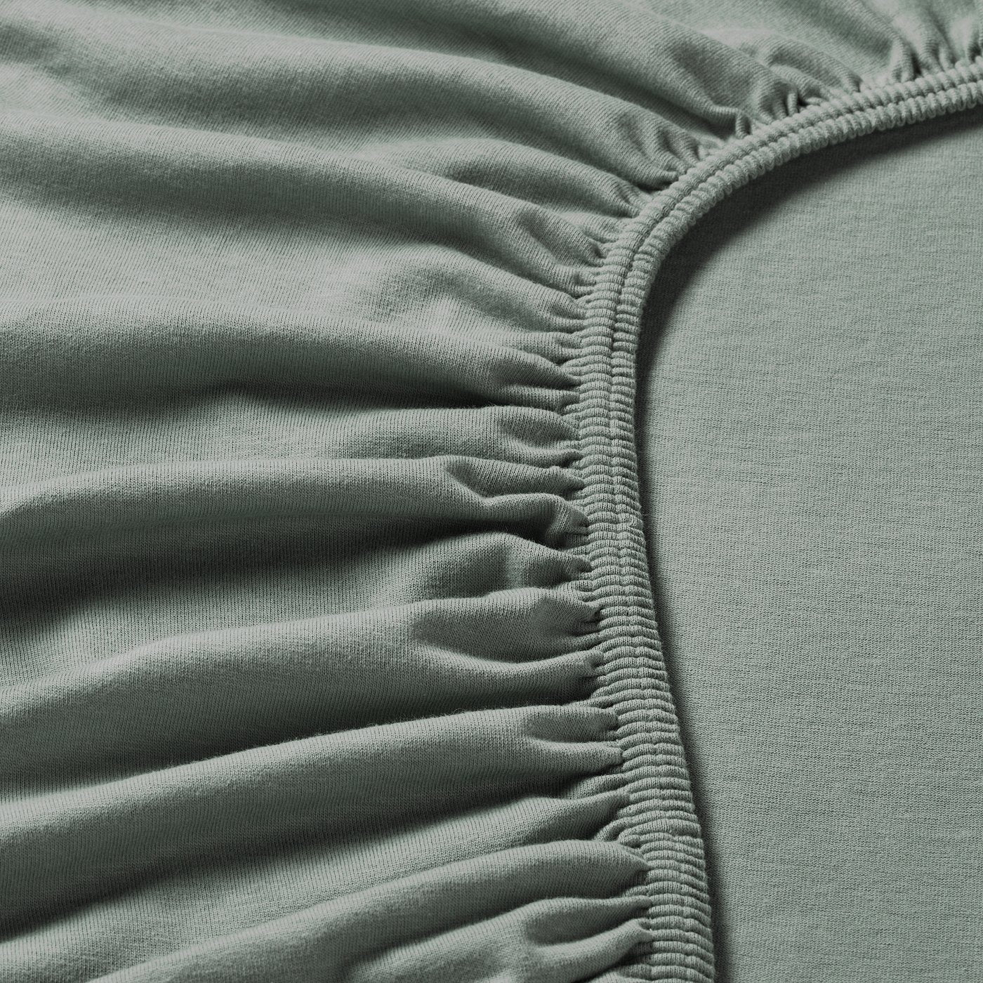 VÅRVIAL fitted sheet, grey-green, 90x200 cm