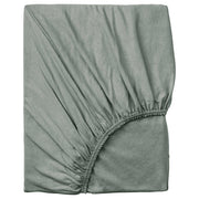 VÅRVIAL fitted sheet, grey-green, 140x200 cm