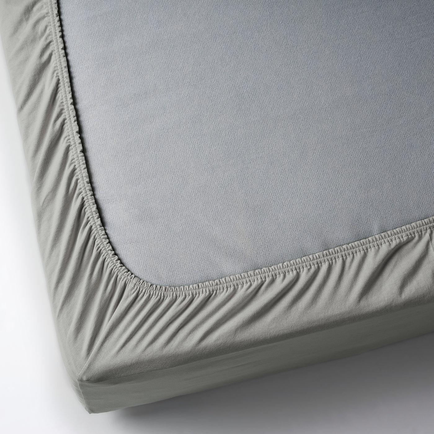 VÅRVIAL fitted sheet, grey, 90x200 cm