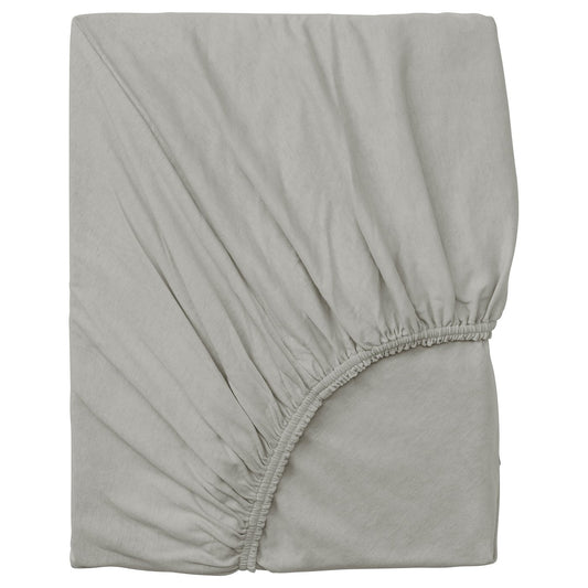 VÅRVIAL fitted sheet, grey, 200x140 cm