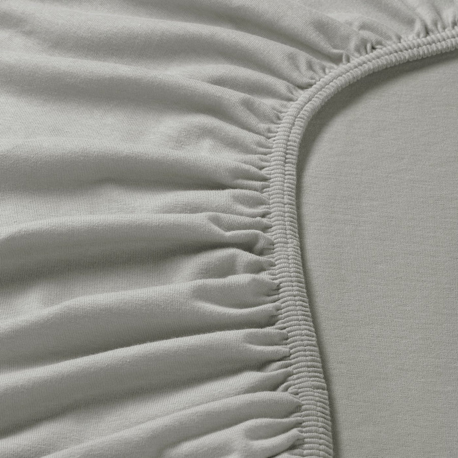 VÅRVIAL fitted sheet, grey, 140x200 cm