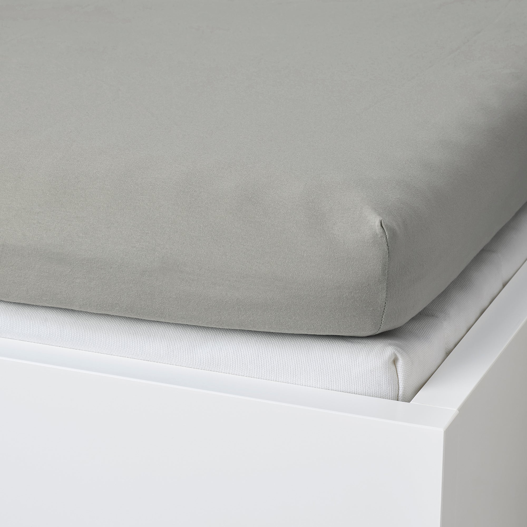 VÅRVIAL fitted sheet for day-bed, grey, 80x200 cm
