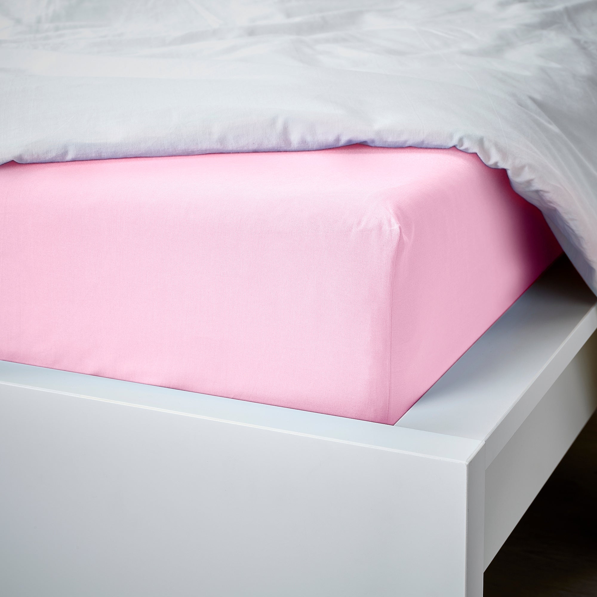 VÅRVIAL fitted sheet, pink, 140x200 cm