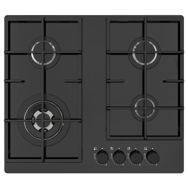 VASASTAN gas hob, IKEA 500 glass/black, 59 cm