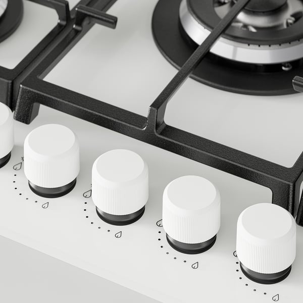 VASASTAN gas hob, IKEA 700 glass/white, 74 cm