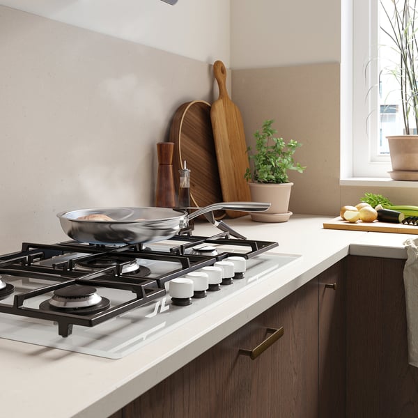 VASASTAN gas hob, IKEA 700 glass/white, 74 cm