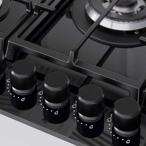 VASASTAN gas hob, IKEA 700 glass/black, 74 cm