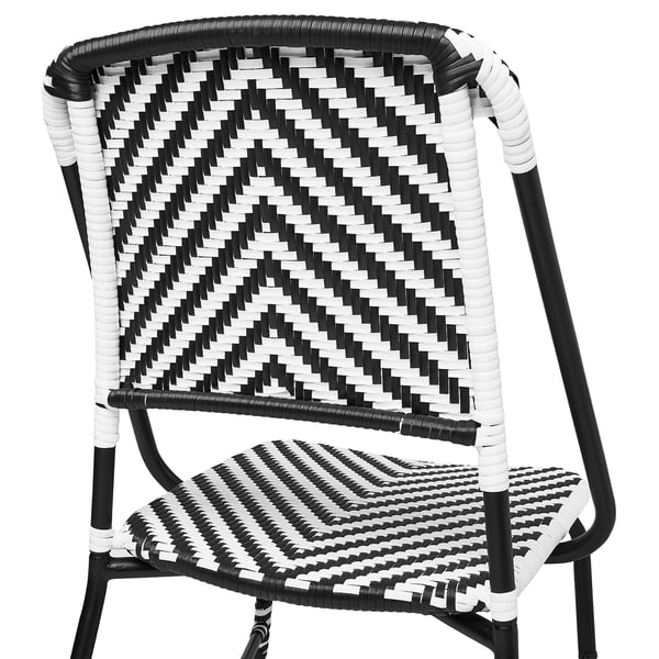VASSHOLMEN chair, in/outdoor, black/white, 46x92x60 cm