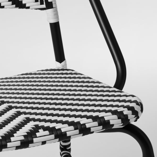 VASSHOLMEN chair, in/outdoor, black/white, 46x92x60 cm