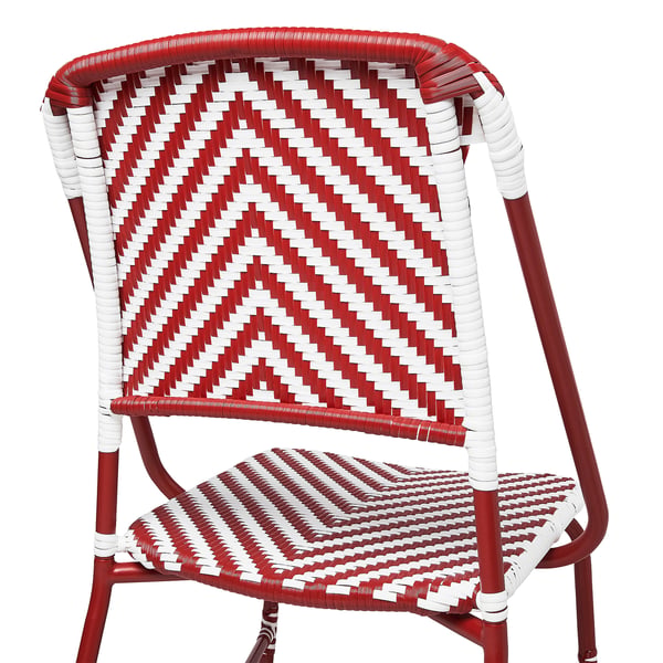 VASSHOLMEN chair, in/outdoor, red/white, 58x92x60 cm