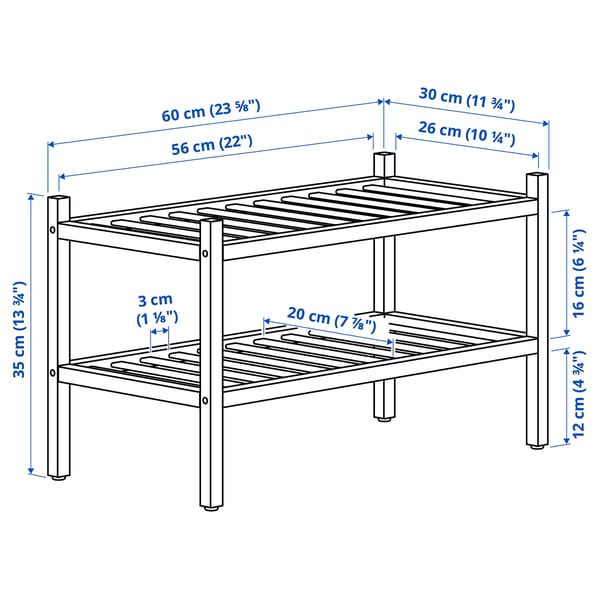 VASSKÄR shoe rack, bamboo, 60 cm