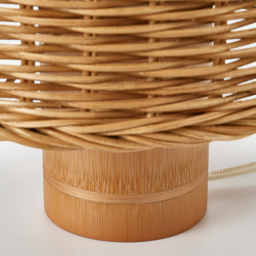 VATERBOM table lamp, bamboo/rattan, 27 cm