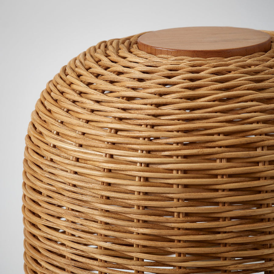 VATERBOM table lamp, bamboo/rattan, 27 cm