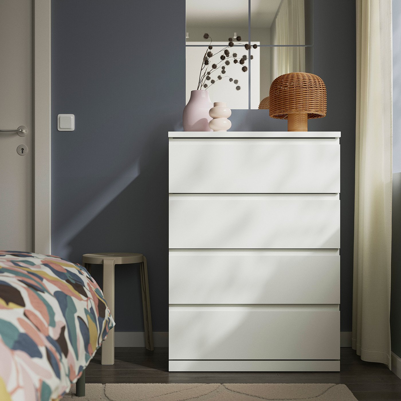 VATERBOM table lamp, bamboo/rattan, 27 cm