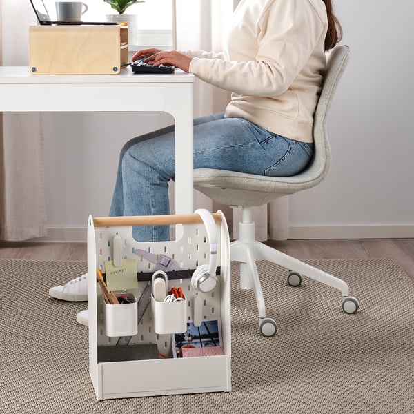 VATTENKAR desk organiser, white, 33x21x43 cm