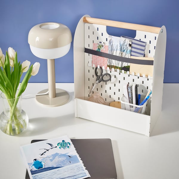 VATTENKAR desk organiser, white, 33x21x43 cm