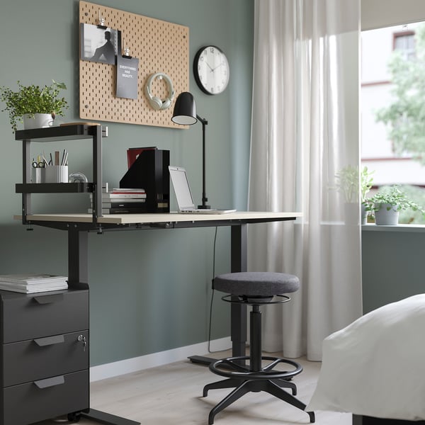 VATTENKAR desktop shelf, black, 49x15 cm