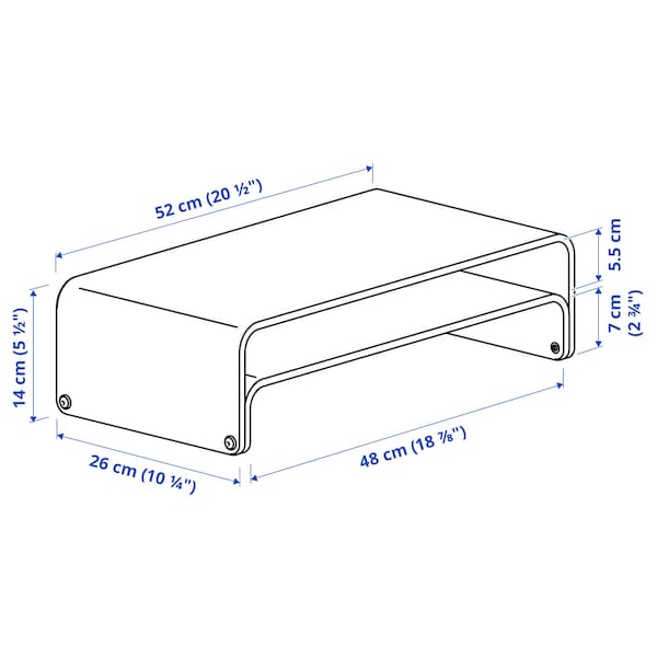 VATTENKAR - Laptop/monitor stand, birch, 52x26 cm