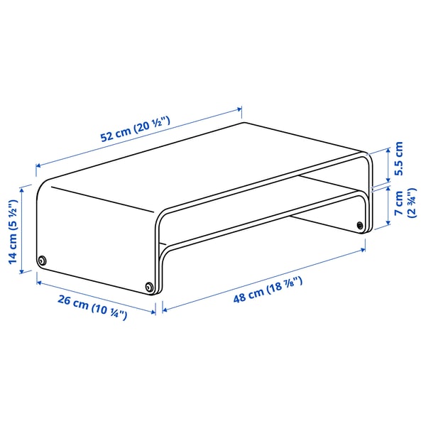 VATTENKAR laptop/monitor stand, birch, 52x26 cm