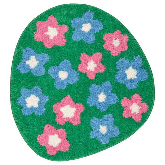VATTENSKRUV - VATTENSKRUV Bath mat, floral pattern/multicolour, 60x65 cm