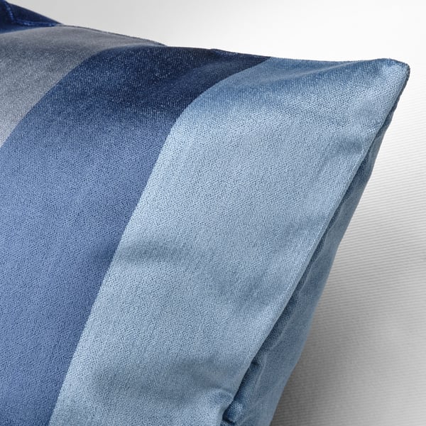 VATTENVÄN - VATTENVÄN Cushion cover, blue/striped, 50x50 cm