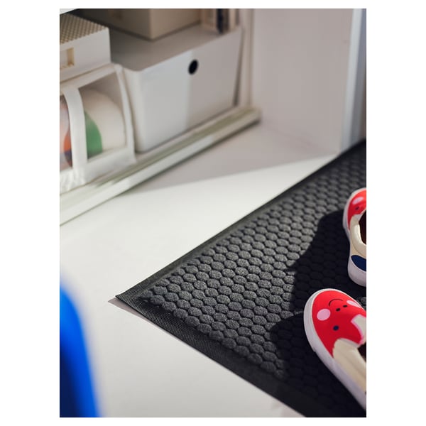 VATTENVERK - VATTENVERK Door mat, indoor, dark grey, 60x90 cm