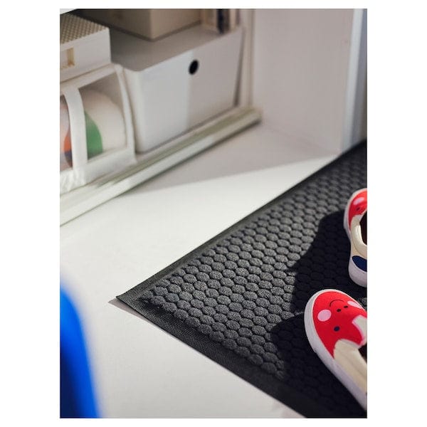Ikea VATTENVERK - Door mat, indoor, dark grey, 100x150 cm