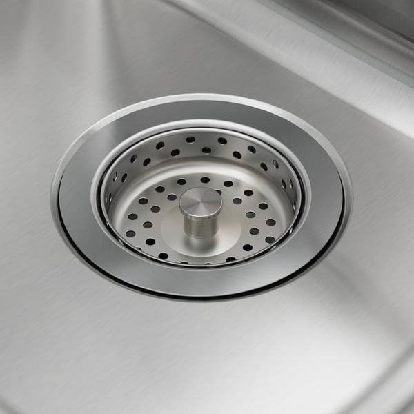 VATTUDALEN inset sink, 1 bowl with drainboard, stainless steel, 69x47 cm