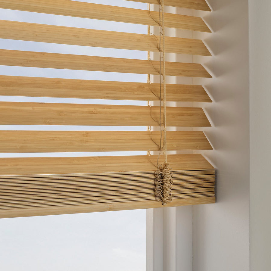 VECKLARFLY Venetian blind, bamboo, 140x155 cm