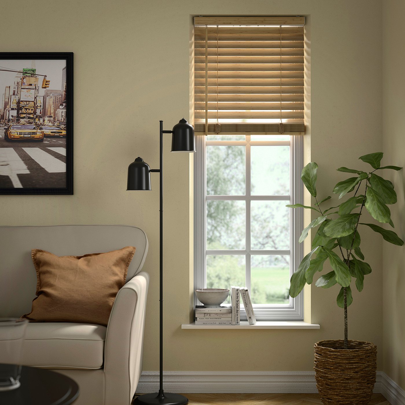 VECKLARFLY Venetian blind, bamboo, 60x155 cm