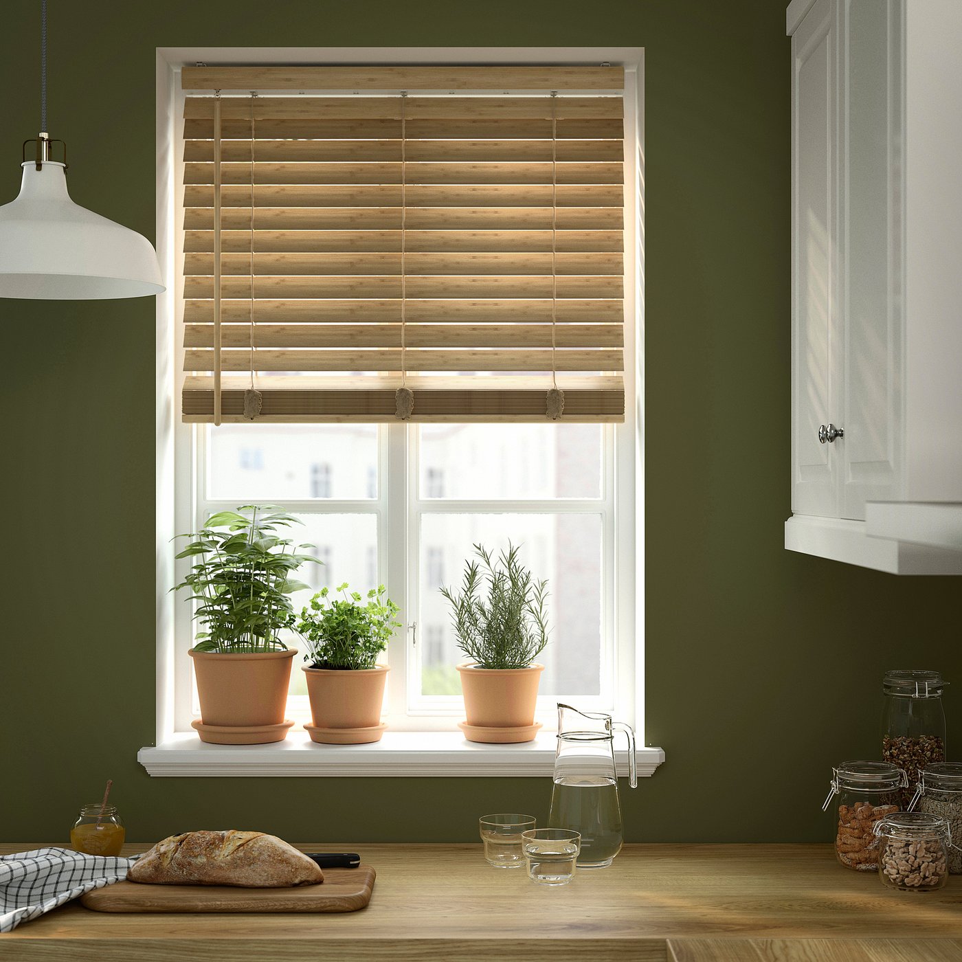 VECKLARFLY Venetian blind, bamboo, 155x80 cm