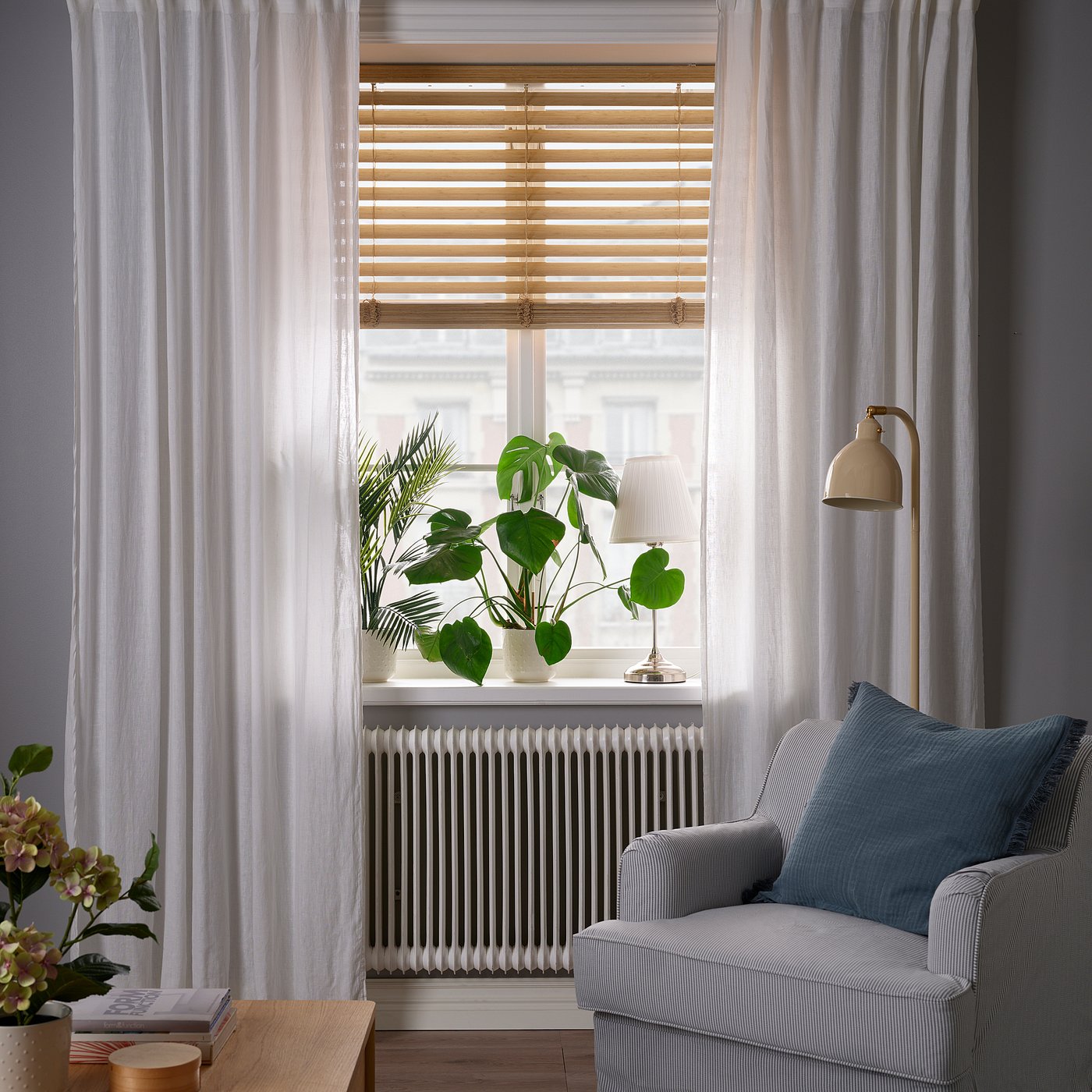 VECKLARFLY Venetian blind, bamboo, 155x100 cm
