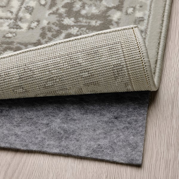 VEDBÄK rug, low pile, light grey, 80x180 cm