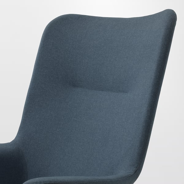 VEDBO high-back armchair, Gunnared blue, 80x108x85 cm