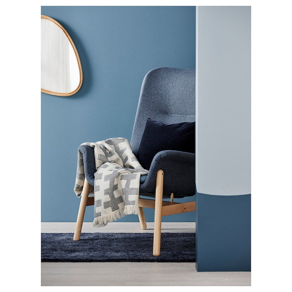 VEDBO Armchair with high backrest - Gunnared blue ,