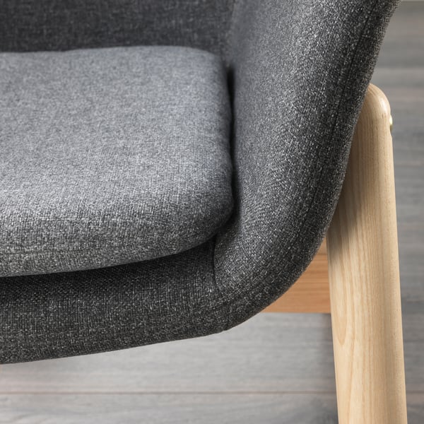 VEDBO high-back armchair, Gunnared dark grey, 80x108x85 cm