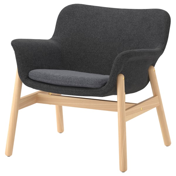 VEDBO armchair, Gunnared dark grey, 73 cm