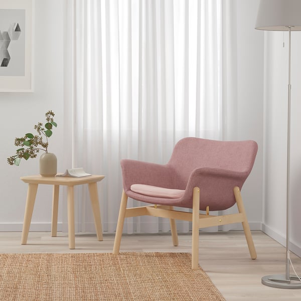 VEDBO armchair, Gunnared light brown-pink, 45x20x65 cm