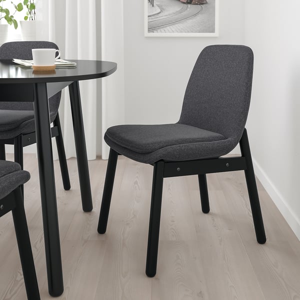 VEDBO chair, black/Gunnared dark grey