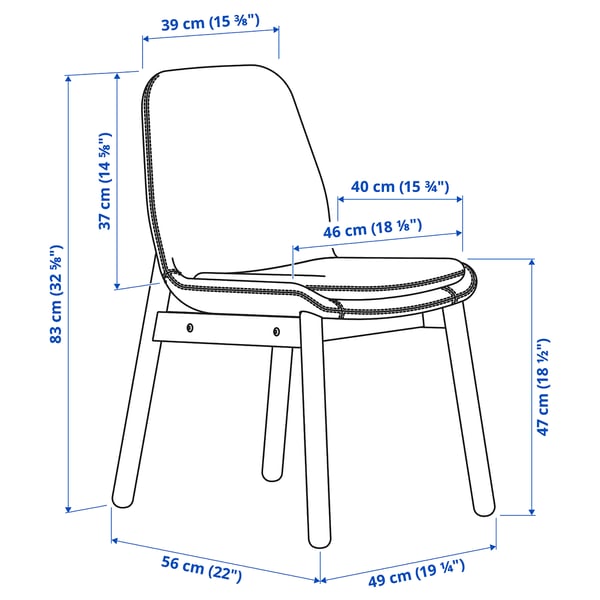 VEDBO chair, black/Gunnared dark grey
