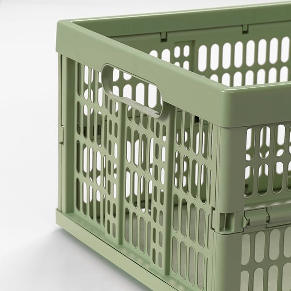 VEDKLYV folding box, light green, 48x35x24 cm