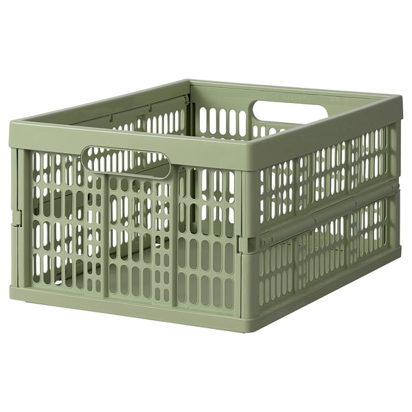 VEDKLYV folding box, light green, 48x35x24 cm