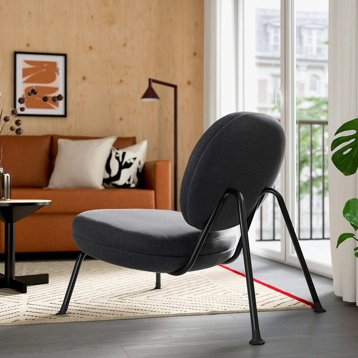 VEINGE easy chair, Skiftebo anthracite, 76x79x92 cm