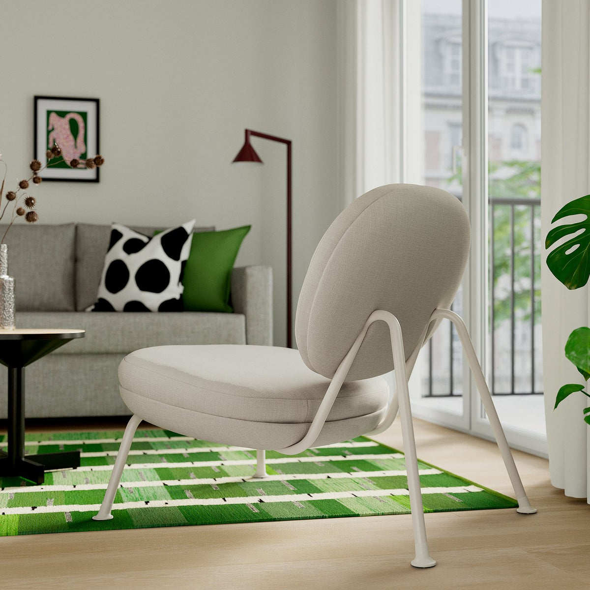 VEINGE easy chair, Skiftebo light beige, 76x79x92 cm
