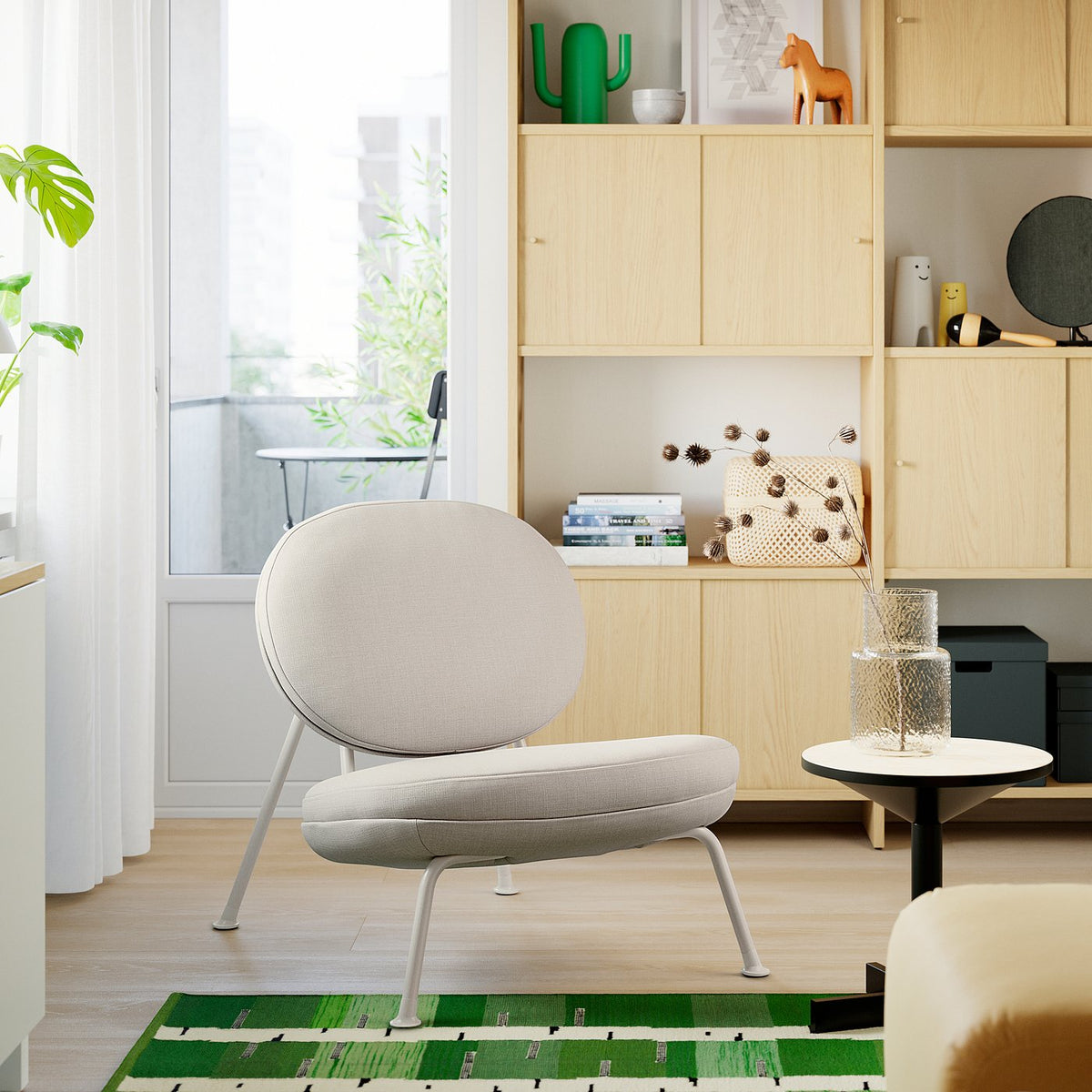 VEINGE easy chair, Skiftebo light beige, 76x79x92 cm